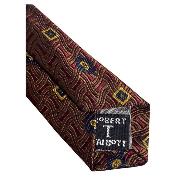 Robert Talbott Best Of‎ Class Vibrant Luxury Mens Silk Tie HandSewn Geometric - Picture 3 of 4
